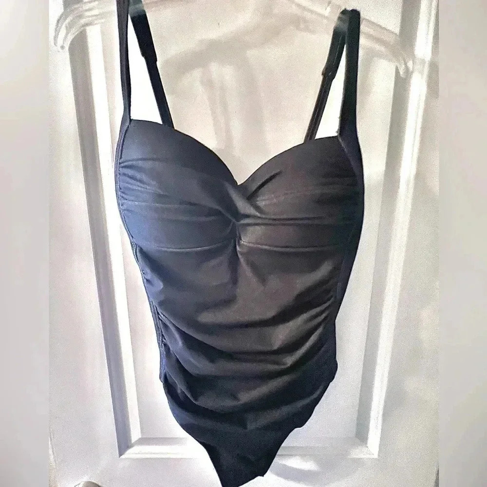 Bond-Eye Black Denim look One Piece Swimsuit-Size 8